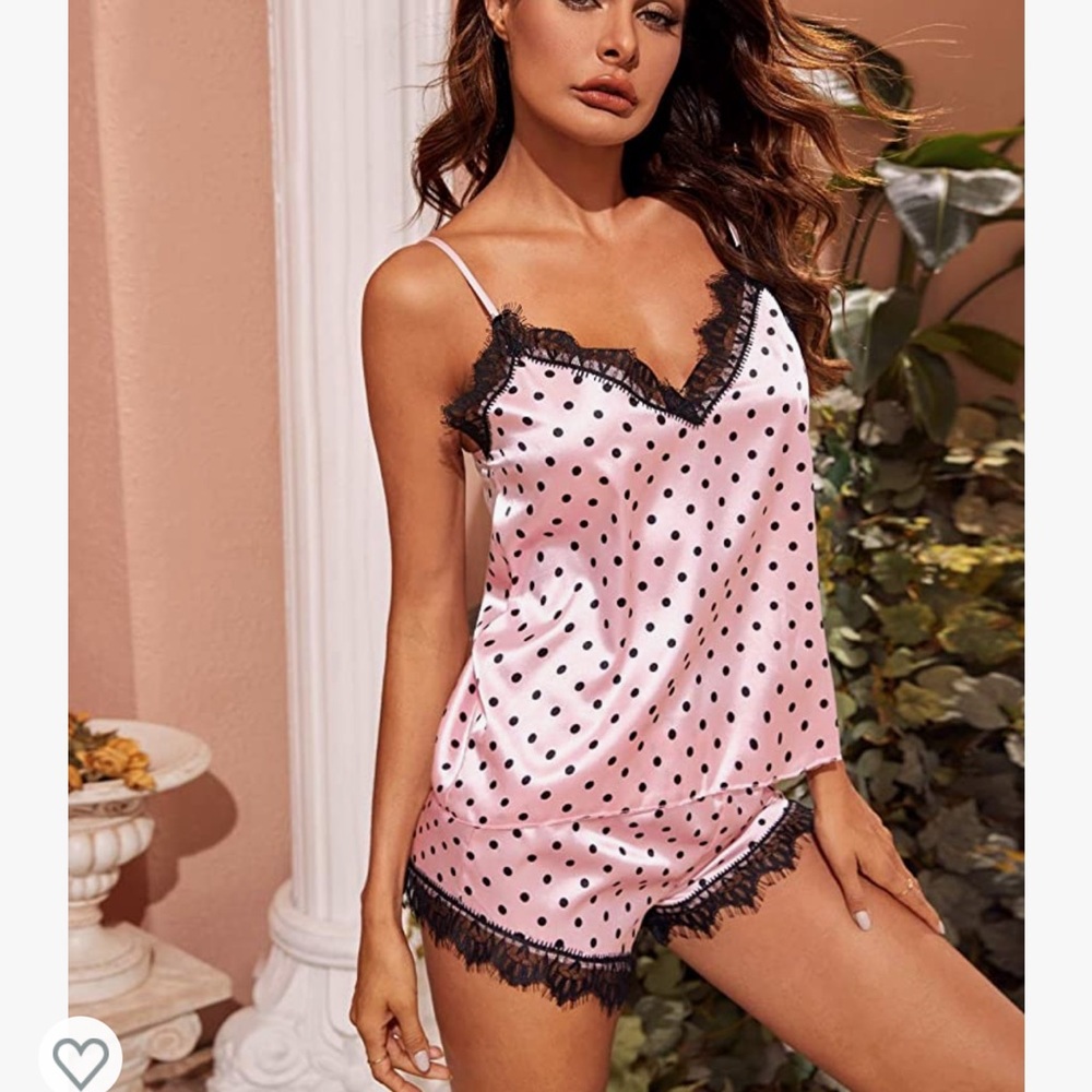 Women’s pink polka dot pajamas